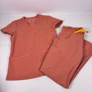 Figs Peach Scrub Set Pants Size XS, Top Size XXS
